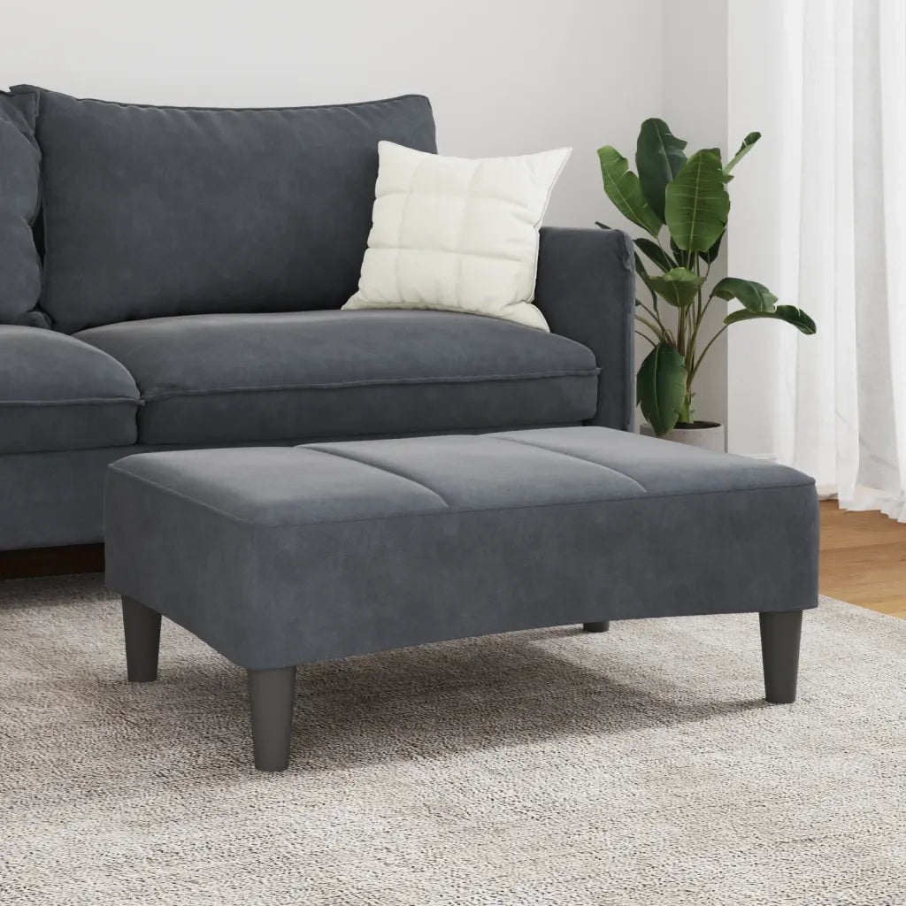 Poggiapiedi Grigio Scuro 77x55x31 cm in Velluto