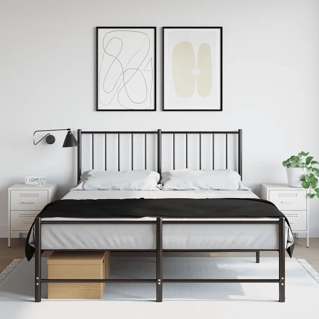 Comodini 2 pz-Set di 2 Tavolino da notte Bianchi 36x39x50,5 cm in Acciaio 285550