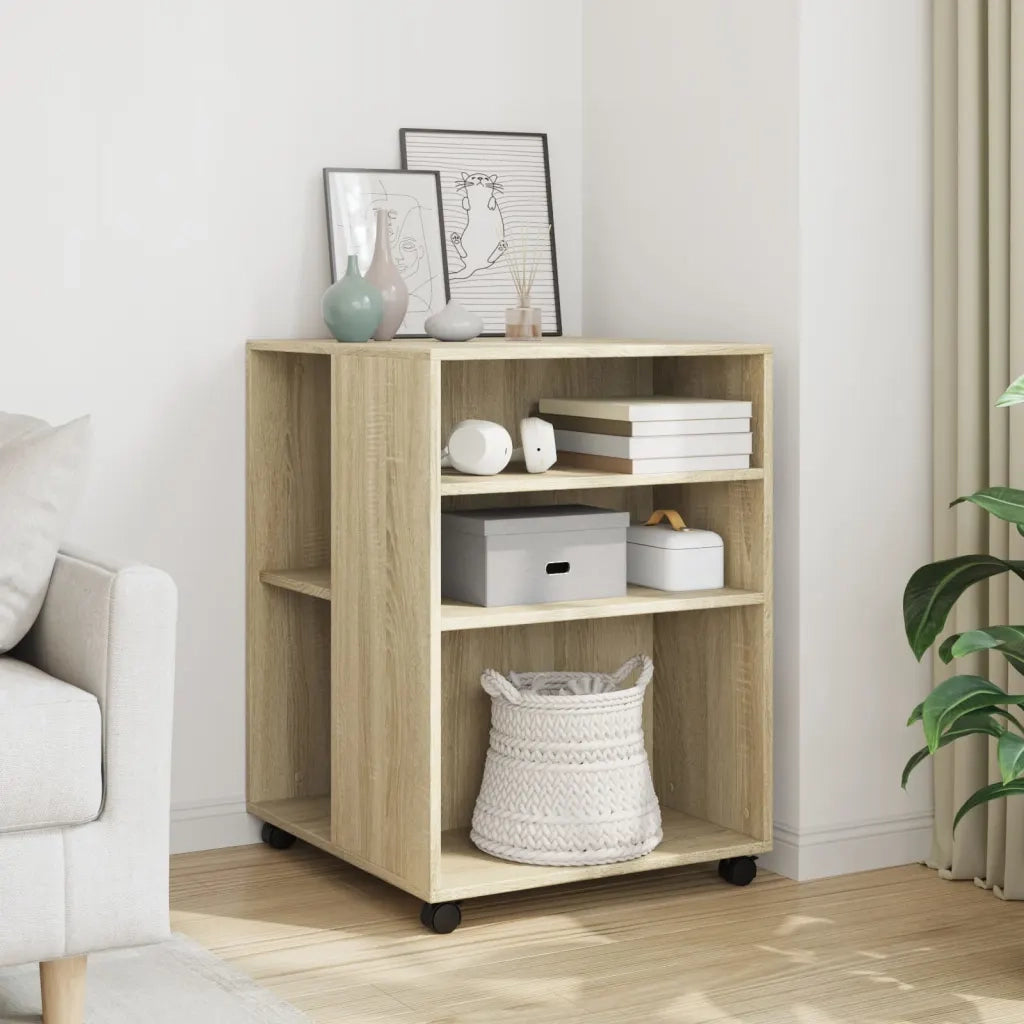 Tavolino con Ruote Rovere Sonoma 55x60x78 cm in Truciolato 853157