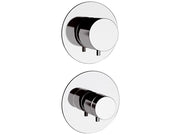 Rubinetto termostatico doccia con deviatore 4 posizioni su doppia piastra - serie minimal thermo