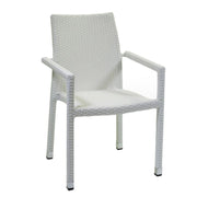 Poltrona adila polyrattan bianco ghiaccio quadro cm 60x61h44/46/65/88