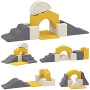 Tappeto gioco motricita' bambini modulabile 7 pezzi ¨C zephmum ¨C giallo