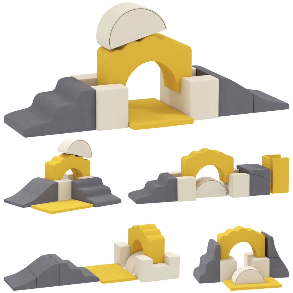 Tappeto gioco motricita' bambini modulabile 7 pezzi ¨C zephmum ¨C giallo