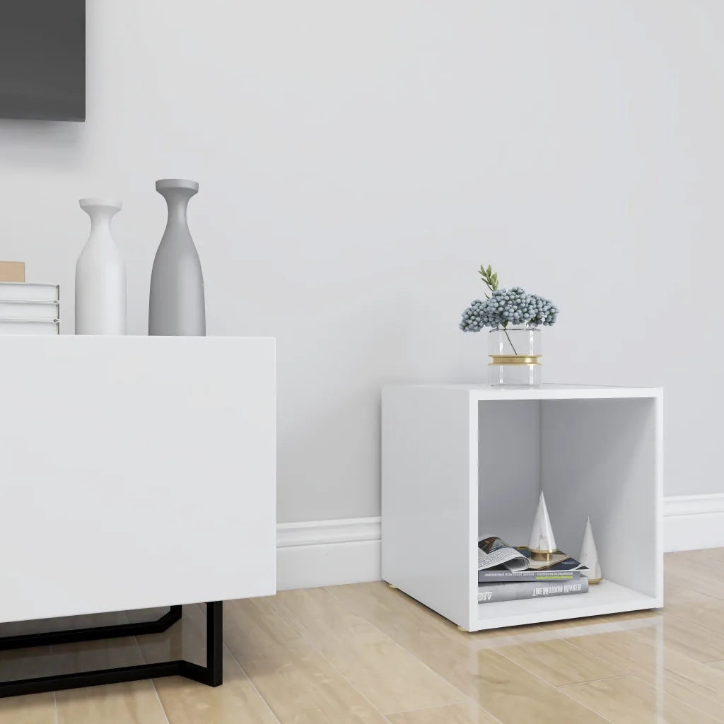 Mobile Porta TV Bianco 37x35x37 cm in Legno Multistrato 805498