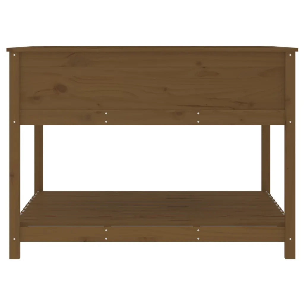 Fioriera | Cassetta per fiori | Vaso con Mensola Ambra 111,5x111,5x81cm Legno Massello Pino