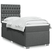 Giroletto a Molle con Materasso Grigio Scuro 90x190 cm Tessuto 3292651