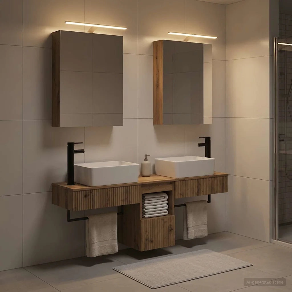 Set di Armadi da Bagno 5 pcs Rovere Artigianale 3406318