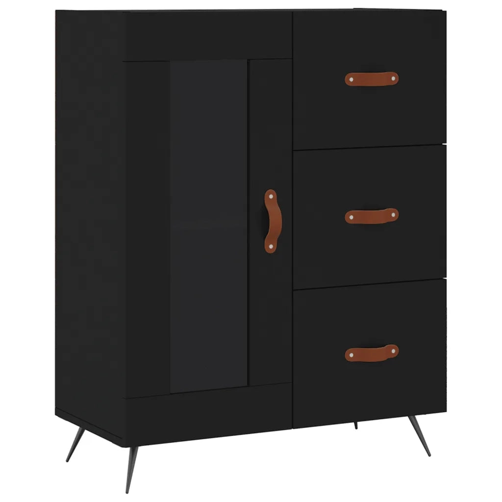 Credenza Nera 69,5x34x180 cm in Legno Multistrato 3189478