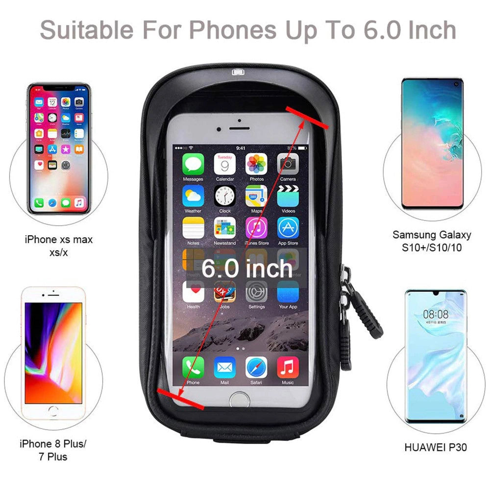 Trade Shop - Porta Cellulare Smartphone Per Bicicletta Supporto Borsa Astuccio Impermeabile -