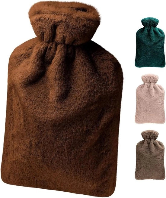 Termos - Termos con fodera - 2 litri - termos di acqua calda - termos per letto - ideale per bambini - adulti - rossobruno