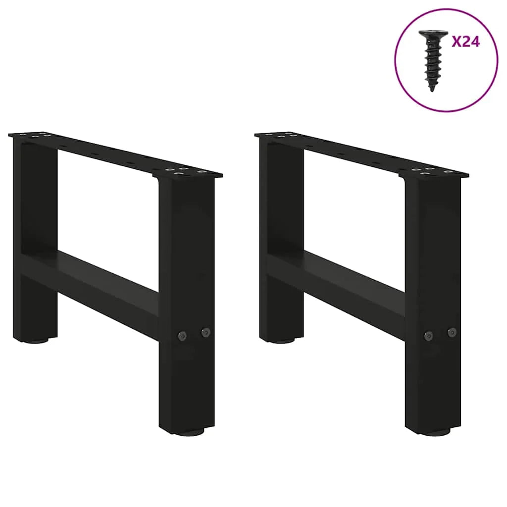 Set di 2 gambe quadrate regolabili per tavolino da caffè 50 x 30 cm in acciaio nero 02_0057500