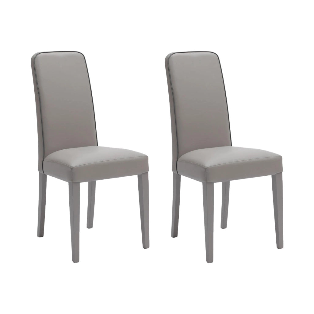 Set 2 Sedie 59x46xH99 cm in Similpelle Anita Grigio Scuro
