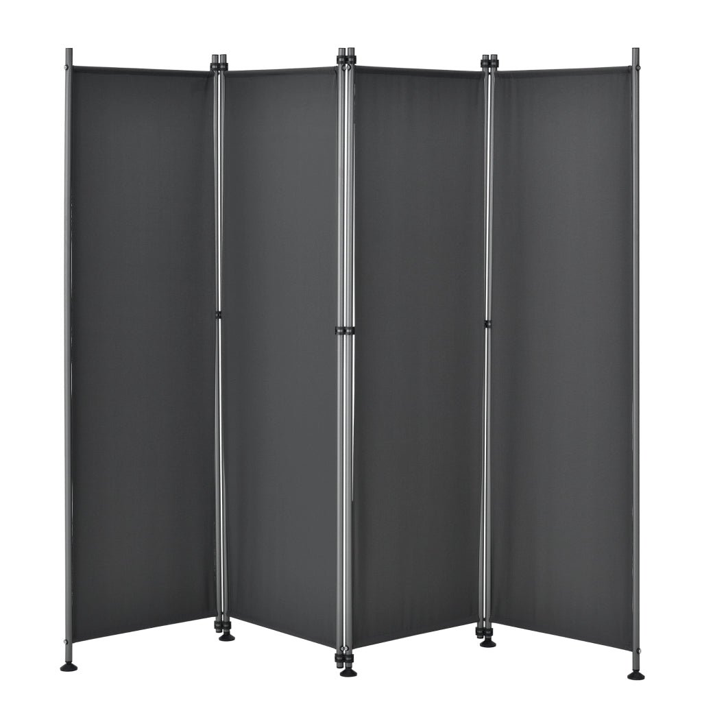 Paravento Modica a 4 Pannelli Parete Divisorio con Struttura Pieghevole (AxL) 170x215 cm - Grigio pro.tec