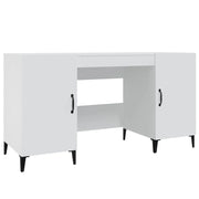 Scrivania tavolo postazione di lavoro mobile per computer studio 140 x 50 x 75 cm legno ingegnerizzato bianco 02_0023515