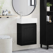 Mobile bagno con rubinetto Nero 45,5 x 22,5 x 84 cm