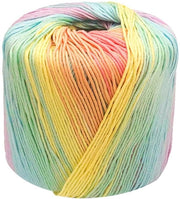 Filato di cotone per maglia - colore arcobaleno - 133M - filato leggero per accessori DIY