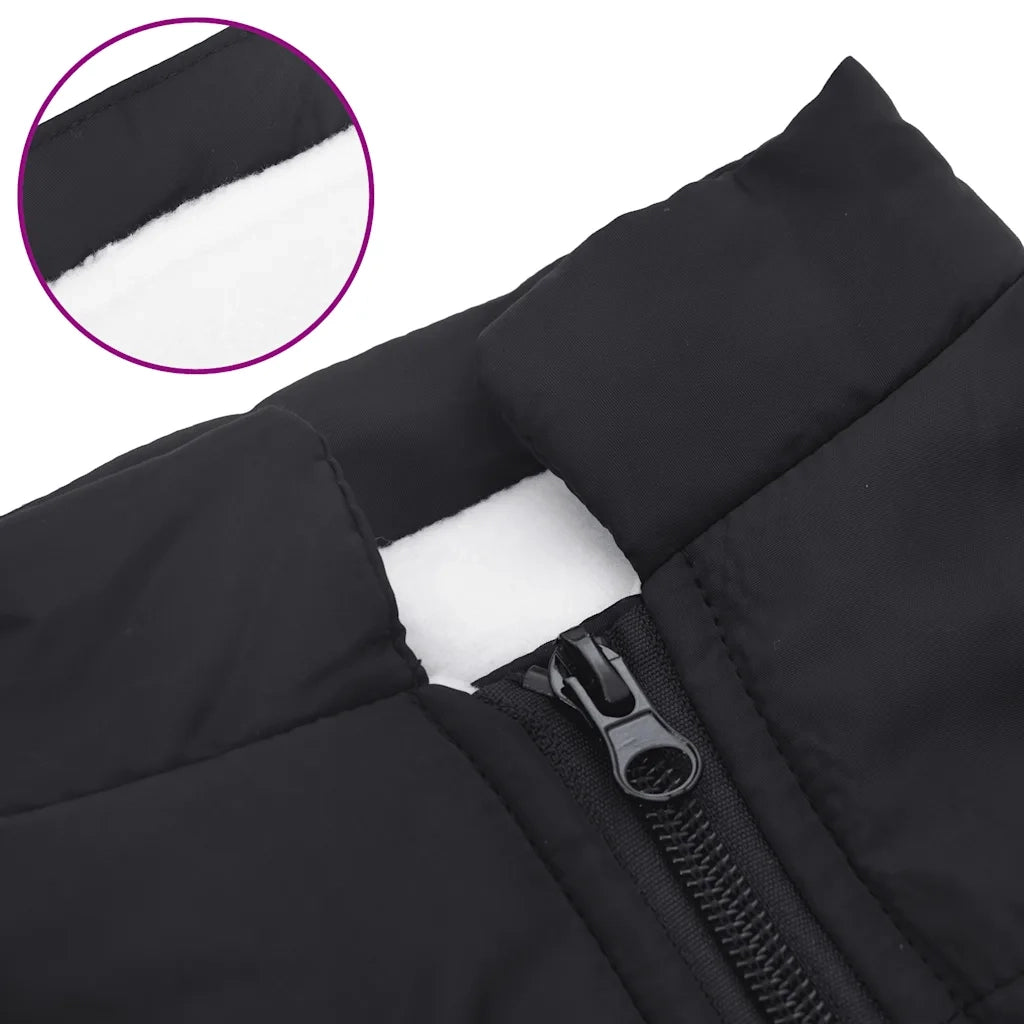 Cappotto Cani con Imbracatura Impermeabile Riflettente Nero L28 4019908