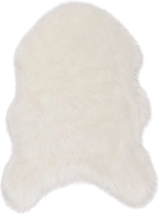 Pelle di pecora in plastica - 100% velluto di agnello - Lavabile - (170-180)x55cm - Bianco