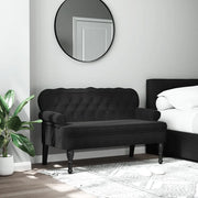 Panca con Schienale Nera 119,5x64,5x75 cm in Vellutocod mxl 83893