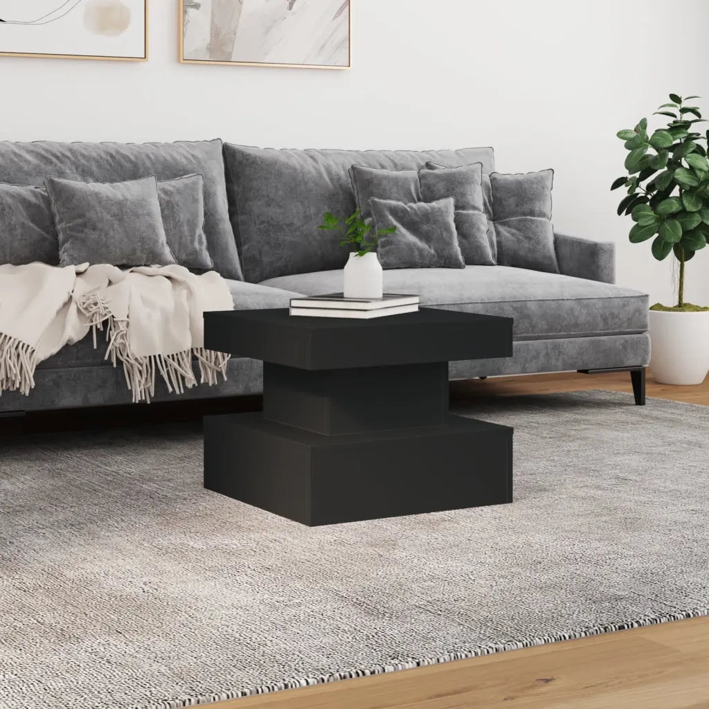 Tavolino da Salotto con Luci LED Nero 50x50x40 cm 839841