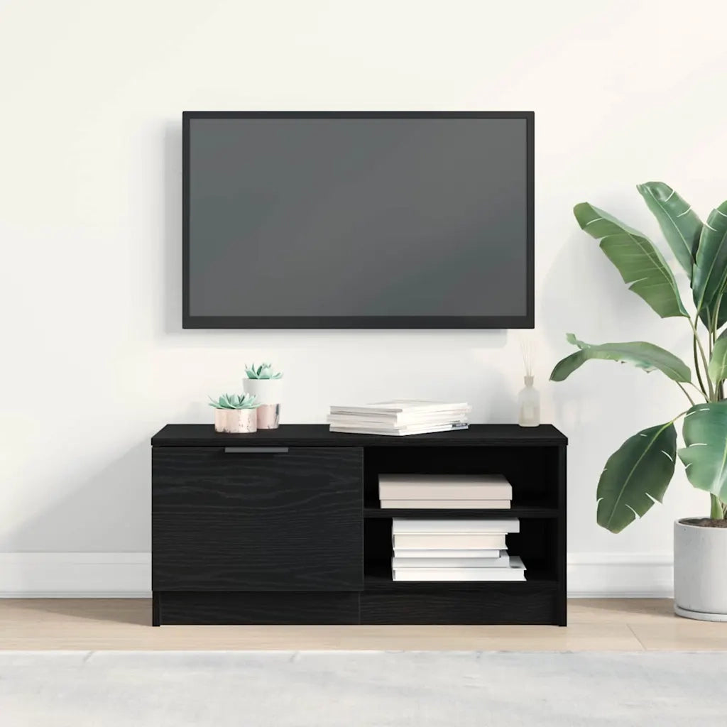 Mobile TV-Credenza per TV-Console TV Rovere Nero 80 x 35 x 36,5 cm Legno multistrato
