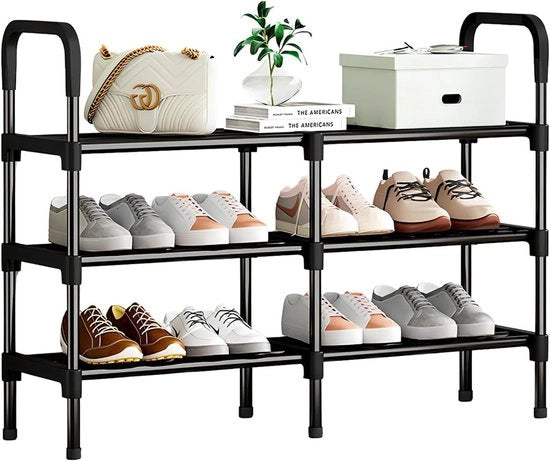 Sistema di conservazione per scarpe con 3 livelli per 32 pair - Metallo - Stivale - Cucina Soggiorno Camera da letto - 90 x 26 x 92 cm
