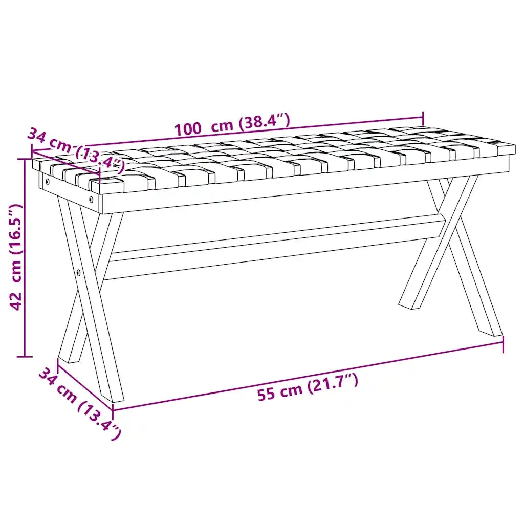 Panca da Giardino Nera in Legno Massello di Acacia e Tessuto 366514