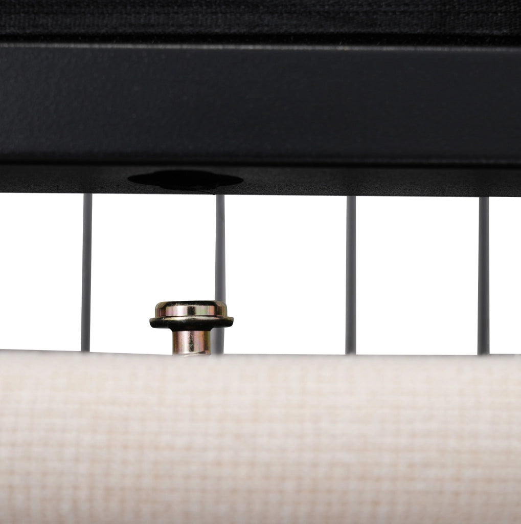 Letto matrimoniale 140x200 cm imbottito con LED; testiera regolabile e 4 cassetti; beige