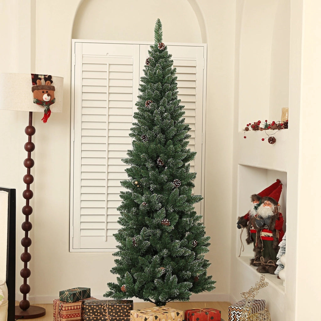 Albero di Natale Artificiale 180 cm 618 Rami con Pigne Verde