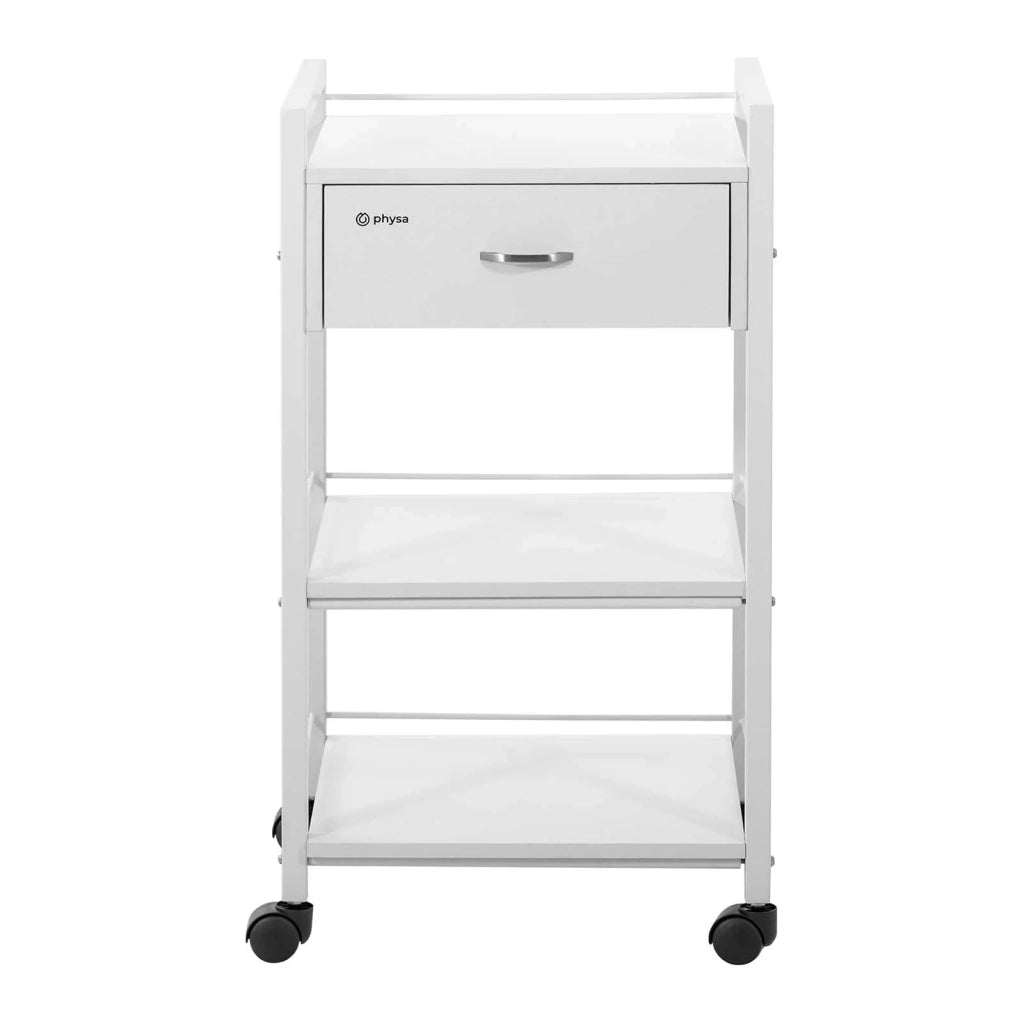 Carrello per parrucchiere - 1 cassetto - 3 ripiani - 47,5 x 40 x 85,5 cm bianco 14_0007862