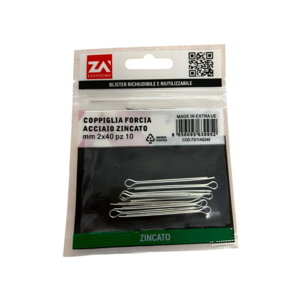 Coppiglia forcia acciaio zincato mm2X40 10 PEZZI