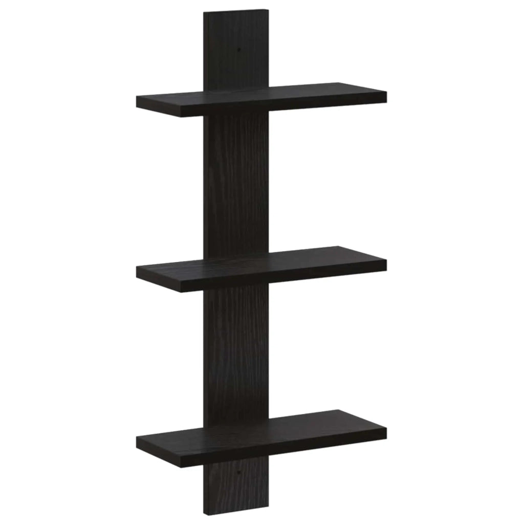 Scaffale da parete Rovere Nero 30 x 13,5 x 64,5 cm 8020314