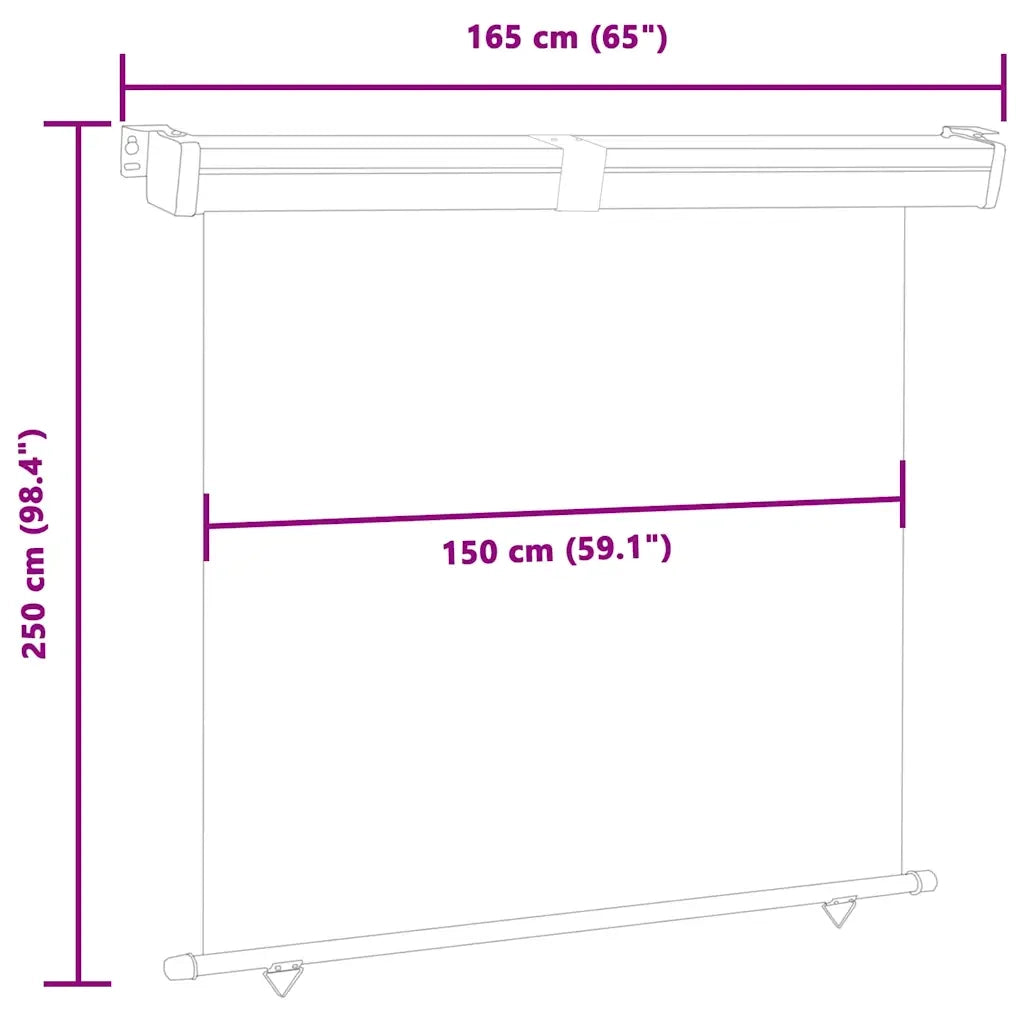 Tendalino Laterale per Balcone 165x250 cm Marrone 48435