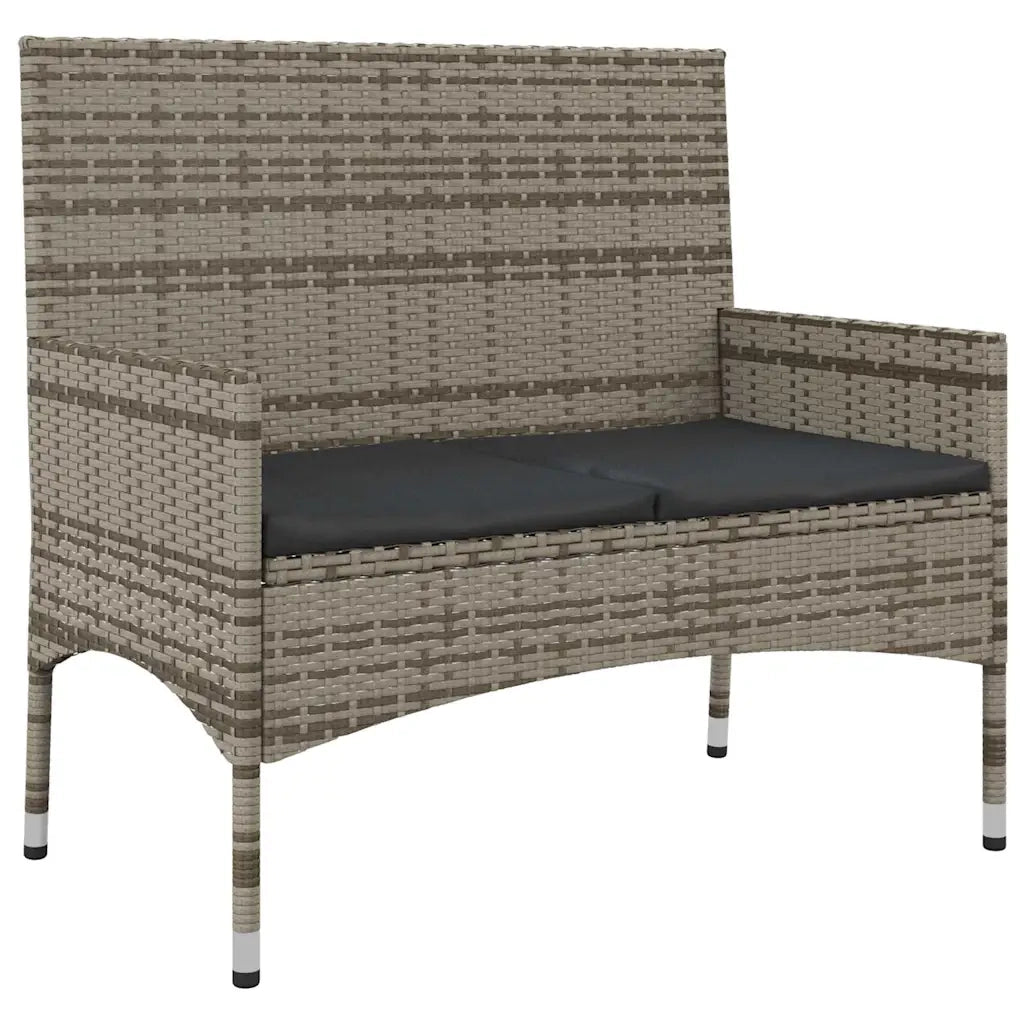Set Divani da Giardino 4 pz | Set Salotto da Giardino con Cuscini in Polyrattan Grigio