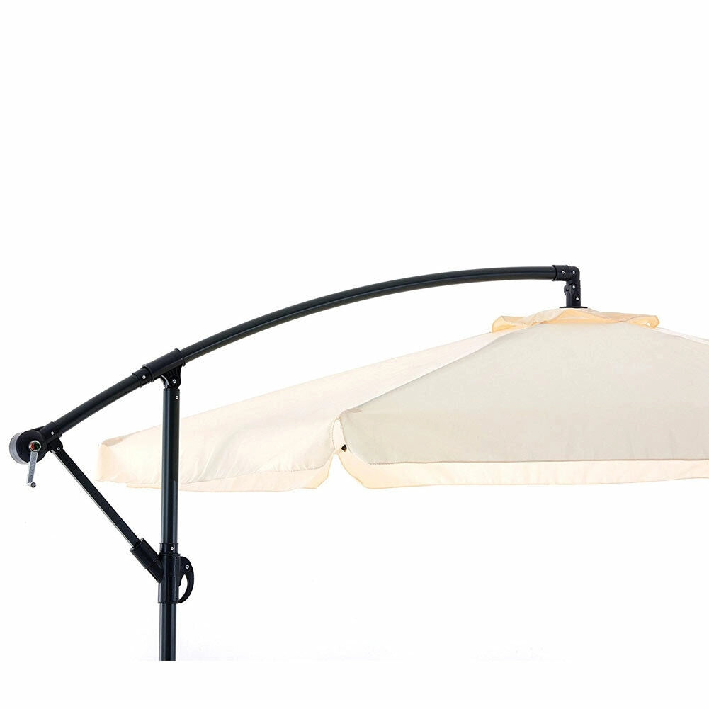 Ombrellone Giardino Decentrato 3x3 Ecru Telo con pendente Palo Alluminio Gazebo