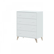 Cassettiera con piedini alti bianca cm 77.5 x 40 x 95 h