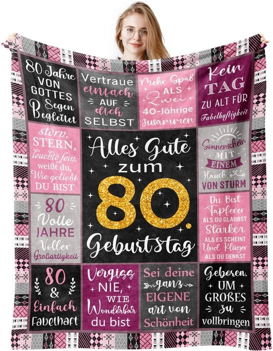 Decorazione per il 80° compleanno, regalo per donna 80° compleanno, doni per donna 80° compleanno, doni per il 80° compleanno, degenza per donna 80° compleanno 150x130CM
