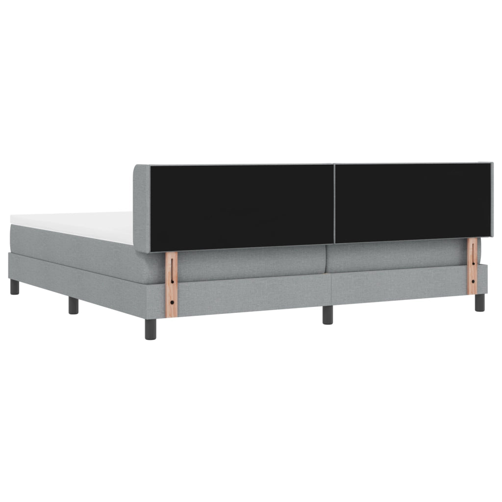 Box Spring Bed con Materasso Grigio Chiaro 200x200 cm Tessuto