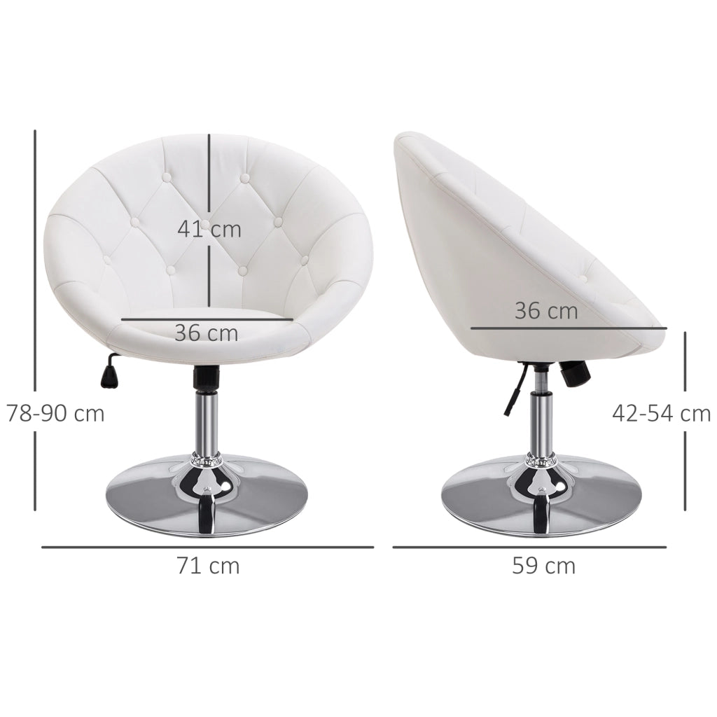SGABELLO Girevole Regolabile in Altezza 42-54 cm Bianco Acciaio