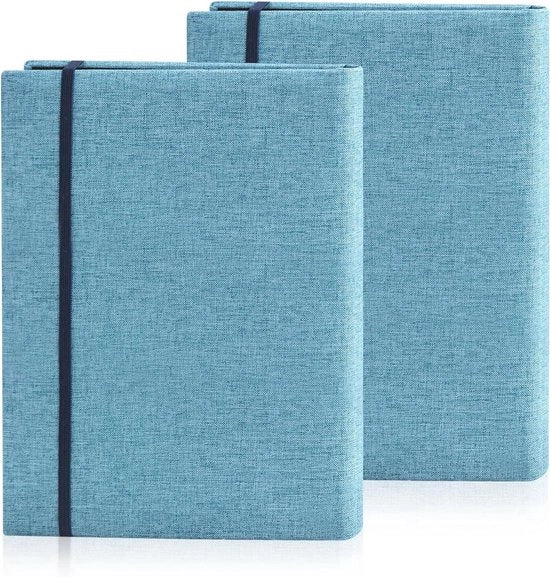 Albumi fotografici mini 6x4 - Libretto portatile - 2 pezzi - Blu - Copertina di lino