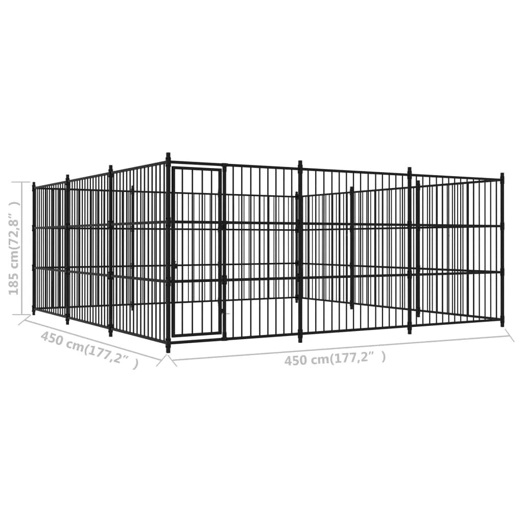 Cuccia da esterno gabbia recinto per animali box per cani da esterno 450 x 450 x 185 cm 02_0000357