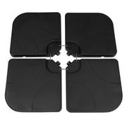 Set 4 Pesi Base Ombrellone Decentrato Quadrata Riempibile Nero
