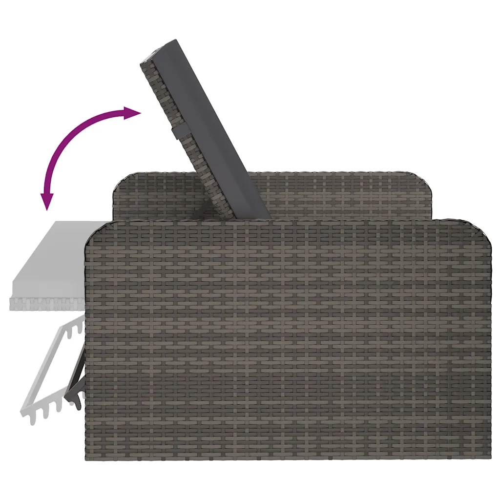 Set Divani da Giardino 2 pz con Cuscini in Polyrattan Grigio cod mxl 41453