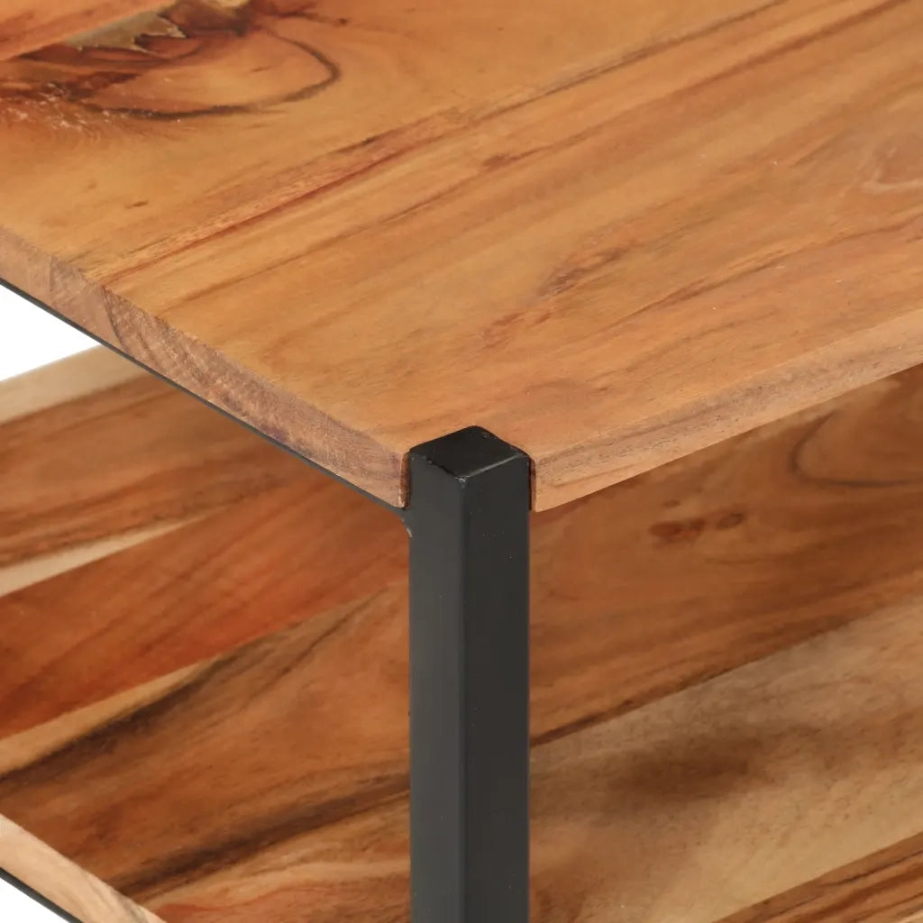 Tavolino | Tavolo laterale 35x35x45cm in Legno Massello di Acacia e Ferro