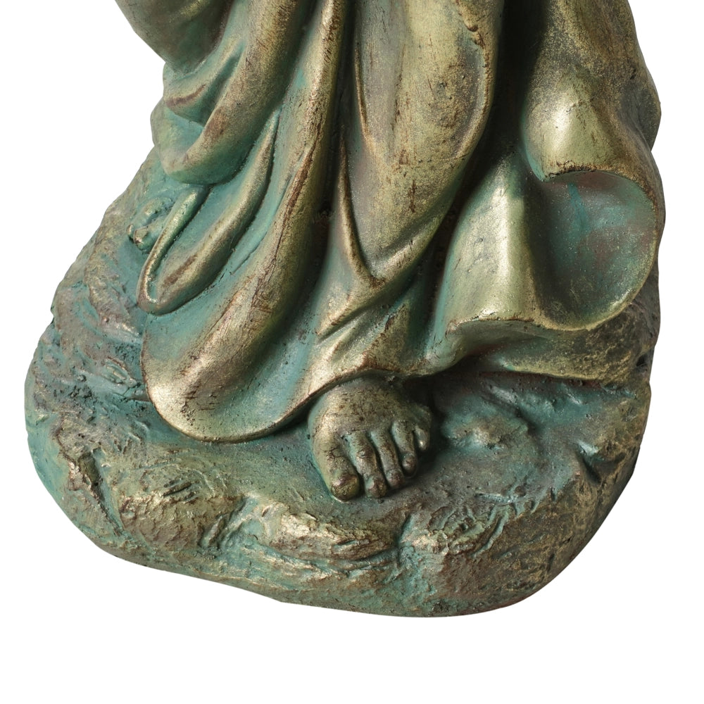 Statuetta decorativa in ferro a forma di donna con anfora verde Decorazione per interni ed esterni Soggiorno