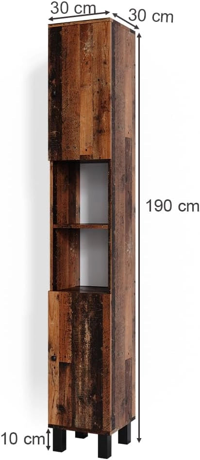 Armoire haute Placard Meuble de salle de bains Fynn style ancien