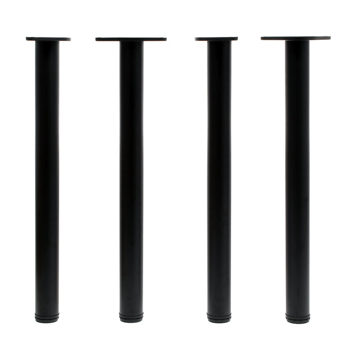 Set 4 gambe tavolo regolabili in acciaio inox nero Ø 60mm 710mm