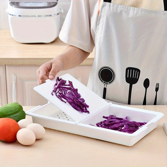 Snijplank antibatterico e muffa resistente multifunzionale a doppia faccia, snidere per cucina, snidere per frutta, snidere per casa, drenaggio di cucina