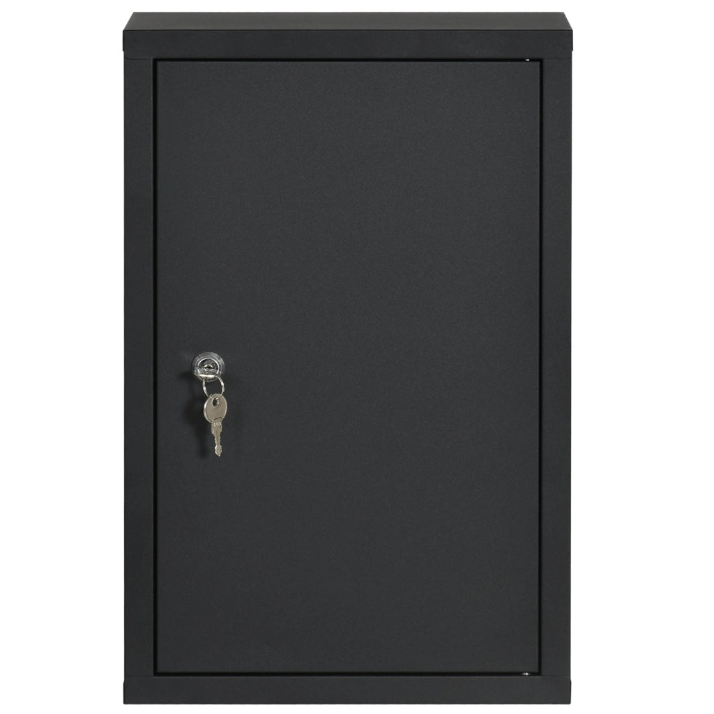 Armadietto per Medicinali 30x14x46 cm 3 Ripiani in Acciaio Nero