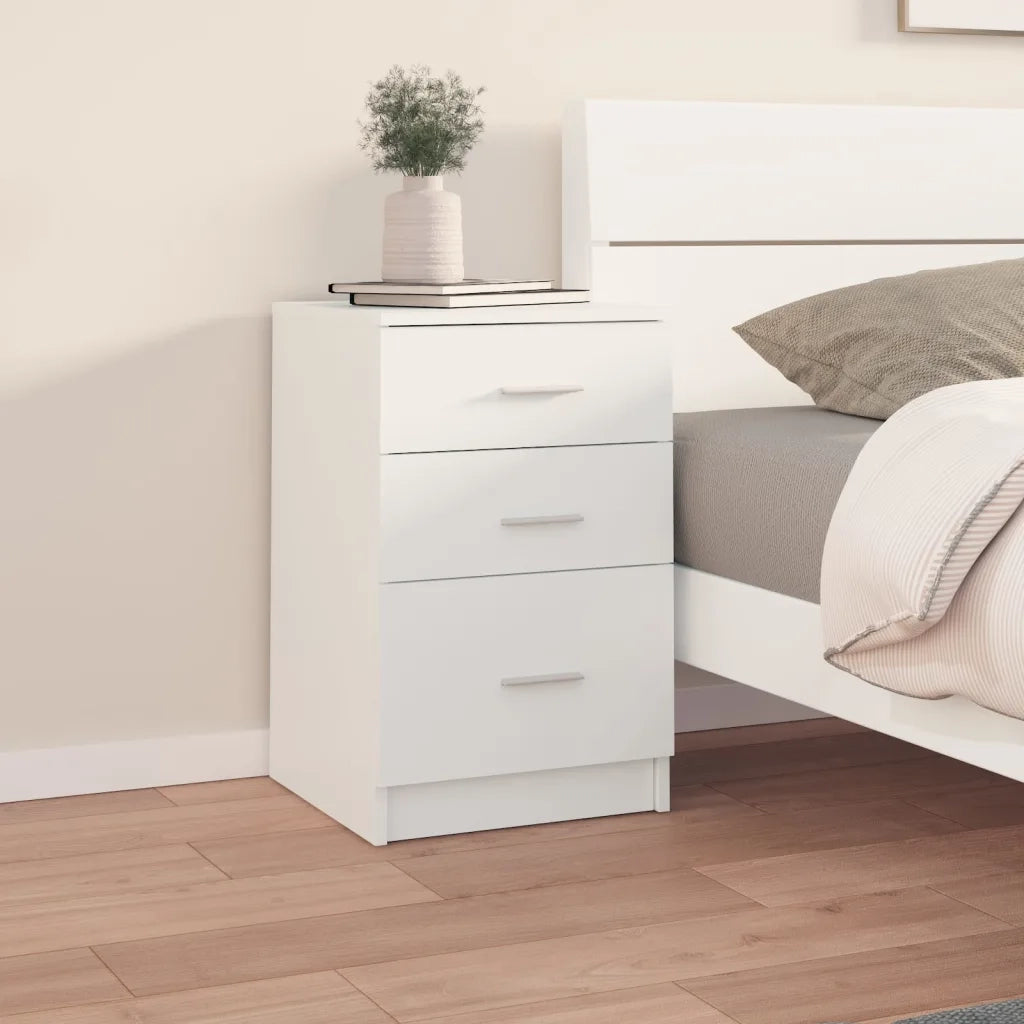 Comodino Bianco 40x40x63 cm in Legno Multistrato cod mxl 31303
